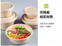 一次性環保甘蔗漿小食圓紙碗 可降解餐碗 替代發泡膠碗